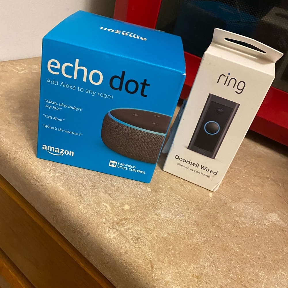 Brand new Ring and Echo Dot